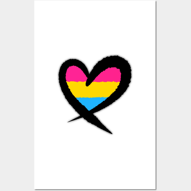 Pride Pansexual Little heart Wall Art by Blanco-Nuclear (stickers pack and animal pockets)